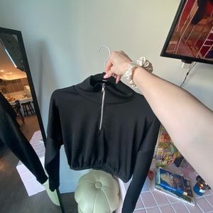 black cropped sweatshirt